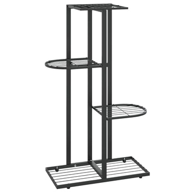 Blumenständer 4-Etagen 43x22x76 cm Schwarz Metall